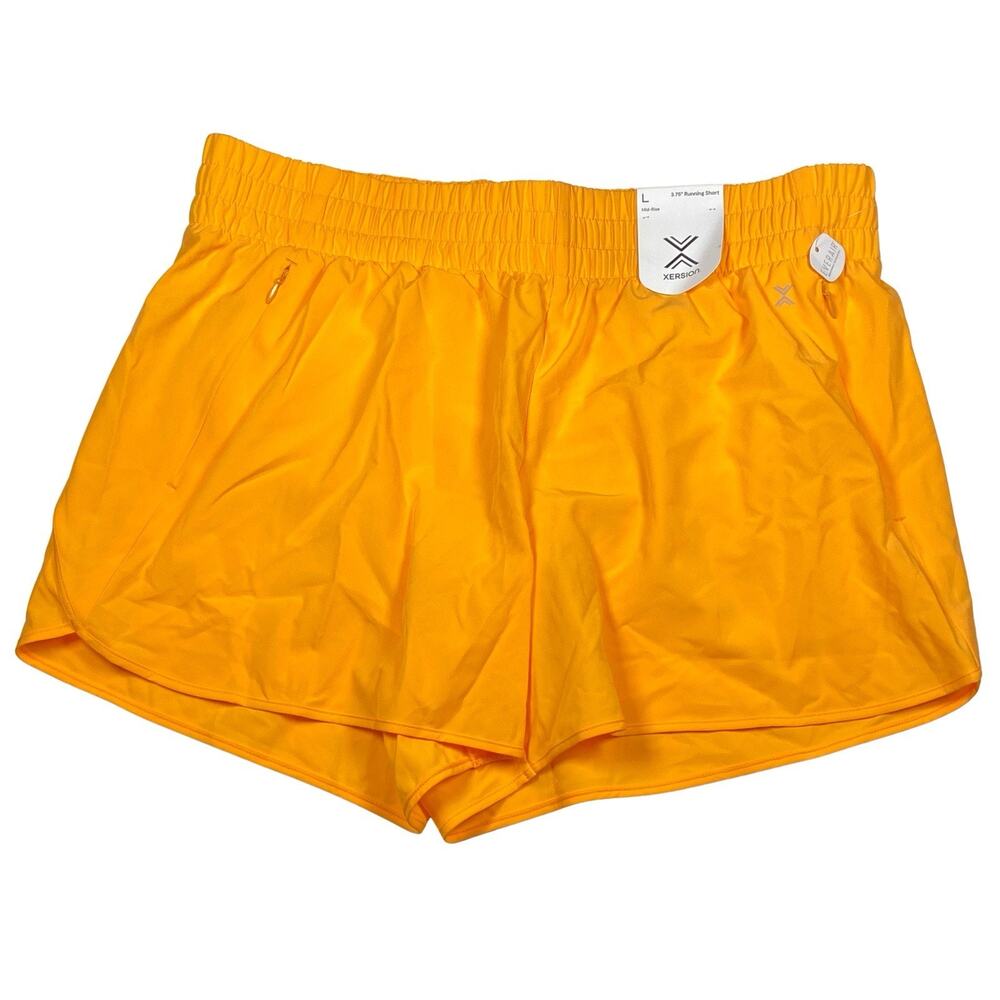 NWT Xersion Running Shorts Women's Size Large 3.75" Mid Rise Pockets Brief Lined